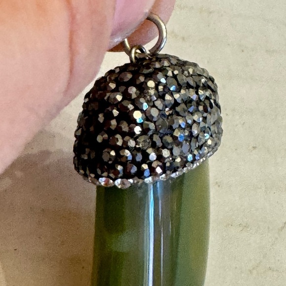 Handmade Large Heavy Blinged-Out Claw Horn Fang Pendant 2.25" long One of a Kind - Picture 14 of 15